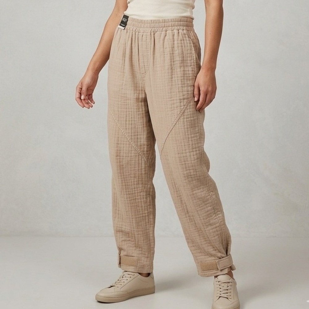 NEW Cotton On Body Sesame Gauze Dance Pant XL Beige Elastic Waist Pull On NWT